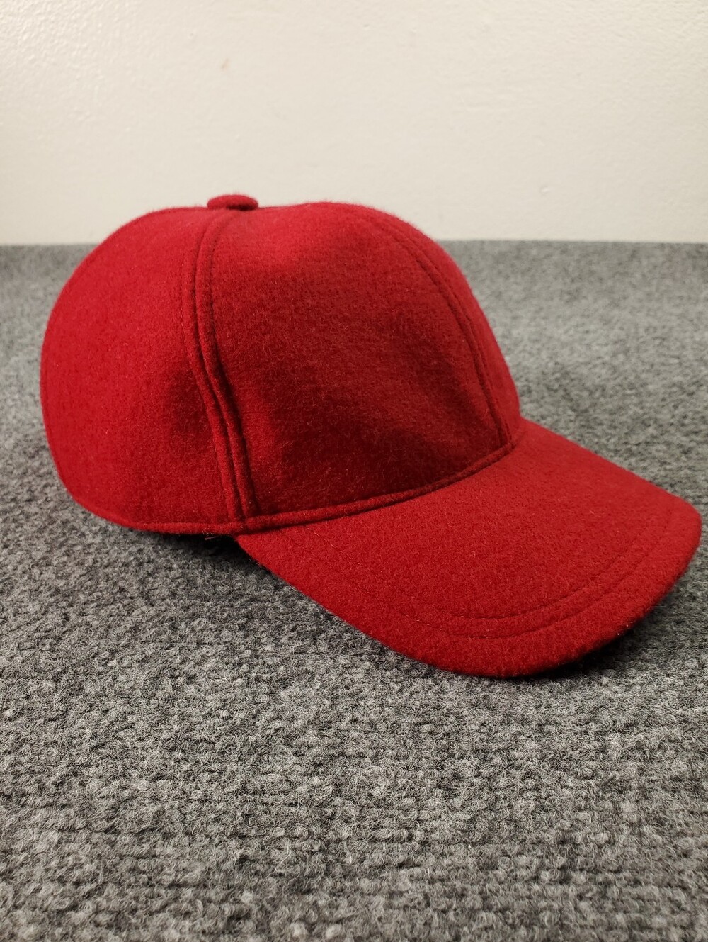 Vintage Maus & Hoffman Wool Baseball Hat Cap Size XL Classic 6 Panel Red